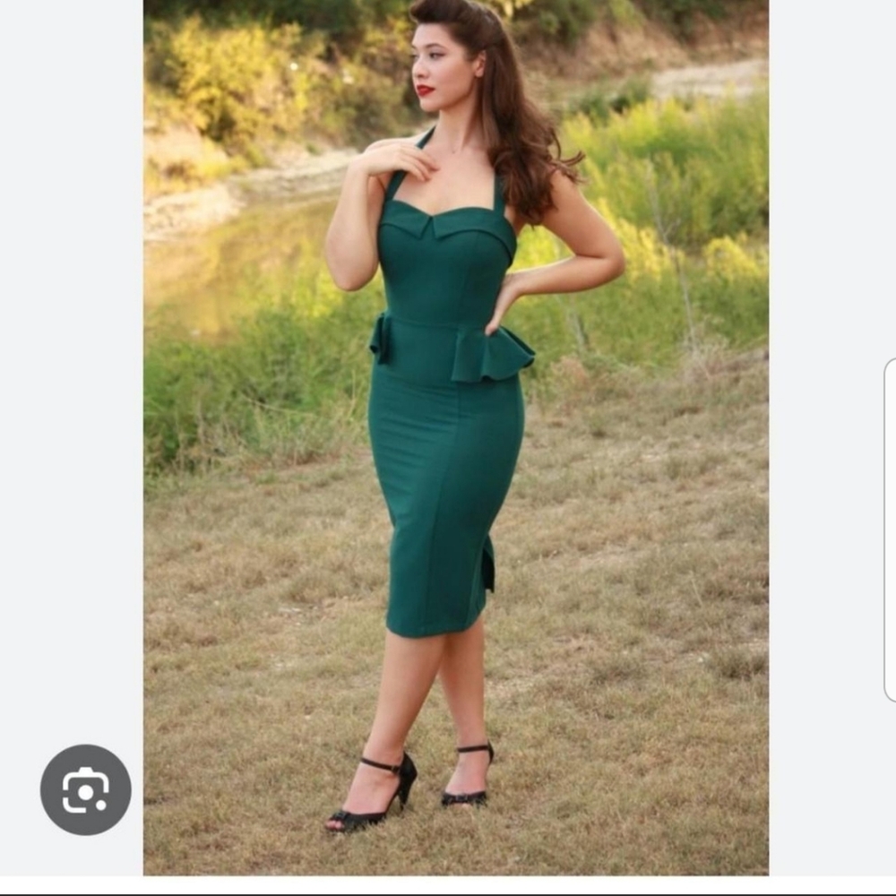 Stop Staring! Clothing Brand Dark Green Peplum dress in XL. BNWT.